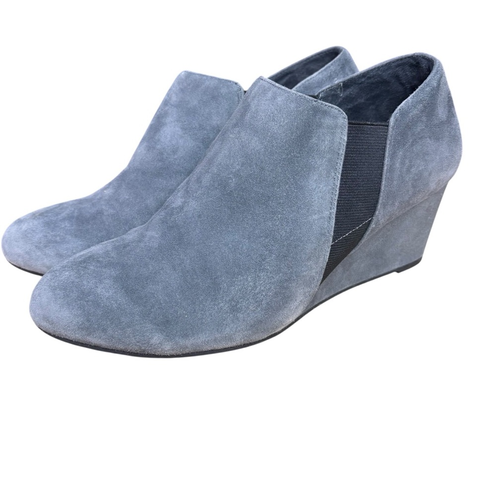 Vionic Elevated Stanton Gray Suede Wedge Booties â Womenâs Sz 9